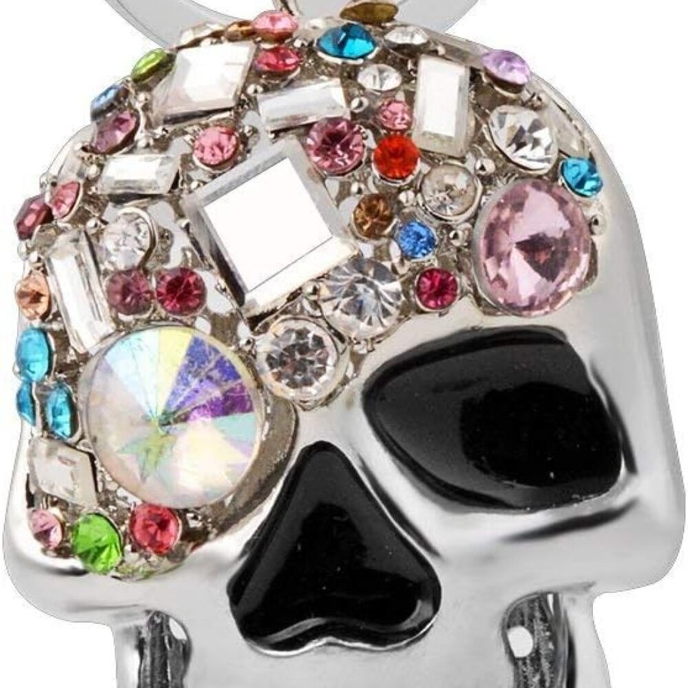Skull Keychains for Women,Inlaid Multicolor Rhinestone Skull Key Trendy and Punk